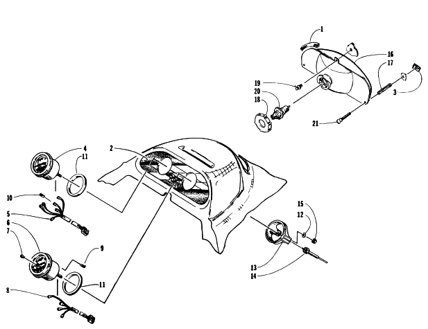 Parts Diagram for Arctic Cat 1996 ZR 580 EFI ETT SNOWMOBILE HEADLIGHT AND INSTRUMENTS