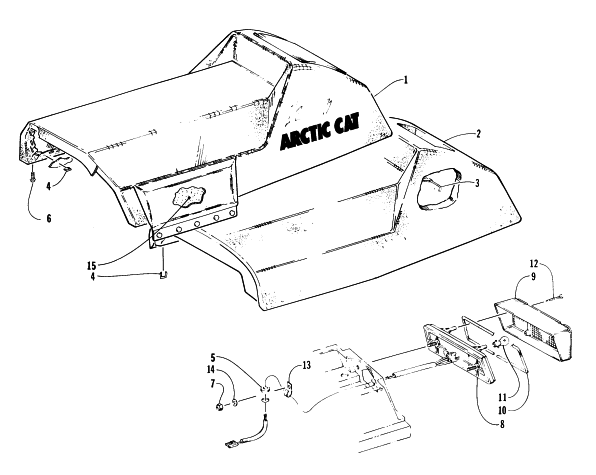 Parts Diagram for Arctic Cat 1996 ZR 580 EFI ETT SNOWMOBILE SEAT AND TAILLIGHT ASSEMBLIES