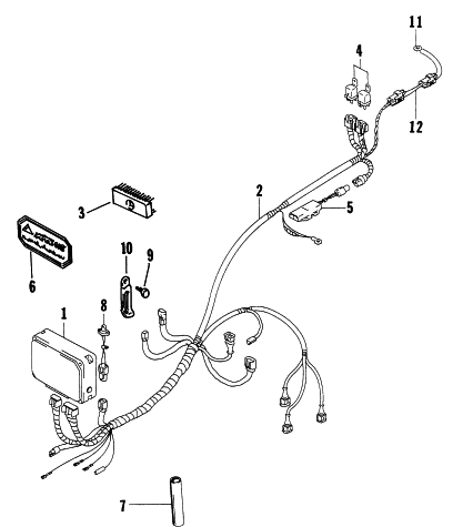 Parts Diagram for Arctic Cat 1996 ZR 580 EFI ETT SNOWMOBILE ECU AND ECU HARNESS ASSEMBLIES