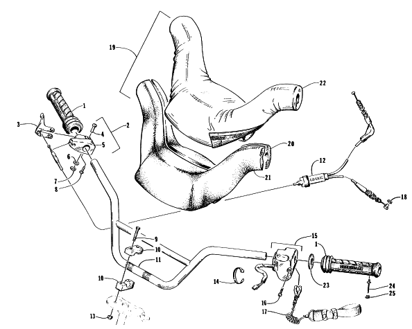Parts Diagram for Arctic Cat 1996 MONTEGO WATERCRAFT HANDLEBAR ASSEMBLY