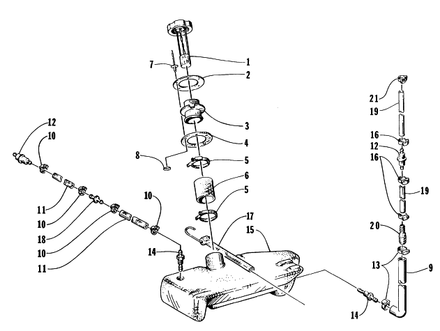 Parts Diagram for Arctic Cat 1996 MONTEGO WATERCRAFT OIL TANK ASSEMBLY