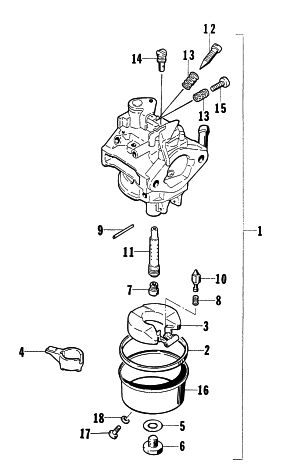 Parts Diagram for Arctic Cat 1997 2500GD GENERATORS CARBURETOR ASSEMBLY