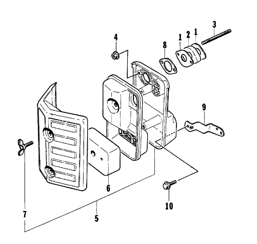 Parts Diagram for Arctic Cat 1999 AC2500GD GENERATORS AIR CLEANER ASSEMBLY