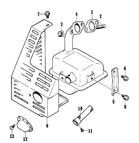 Parts Diagram for Arctic Cat 1997 2500GD GENERATORS MUFFLER ASSEMBLY