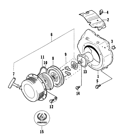 Parts Diagram for Arctic Cat 1997 2500GD GENERATORS RECOIL STARTER ASSEMBLY