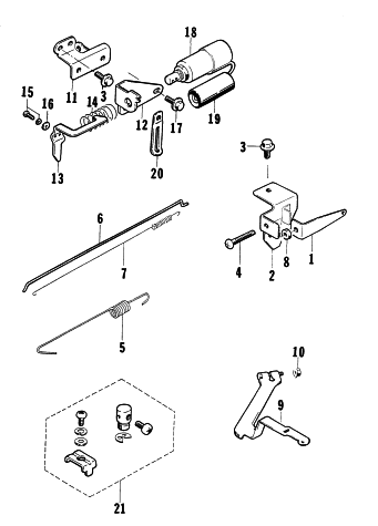 Parts Diagram for Arctic Cat 1997 2500GD GENERATORS THROTTLE CONTROL ASSEMBLY