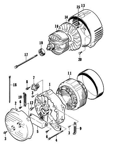 Parts Diagram for Arctic Cat 1997 2500GD GENERATORS GENERATOR ASSEMBLY