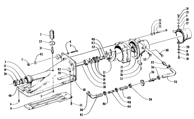 Parts Diagram for Arctic Cat 1996 MONTEGO WATERCRAFT IMPELLER DRIVE ASSEMBLY