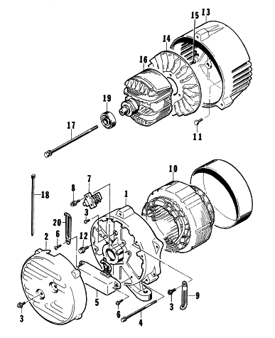 Parts Diagram for Arctic Cat 1997 2500G GENERATORS GENERATOR ASSEMBLY