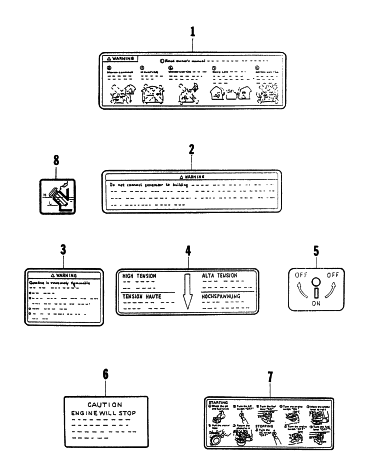 Parts Diagram for Arctic Cat 1997 1800G GENERATORS WARNING DECALS