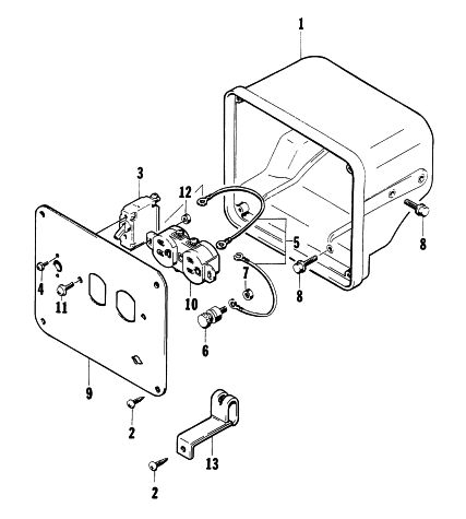 Parts Diagram for Arctic Cat 1997 2500G GENERATORS CONTROL BOX ASSEMBLY