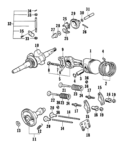 Parts Diagram for Arctic Cat 1997 1400G GENERATORS PISTON AND CRANKSHAFT ASSEMBLY