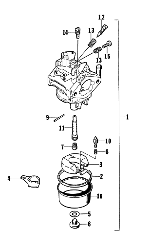 Parts Diagram for Arctic Cat 1997 1400G GENERATORS CARBURETOR ASSEMBLY