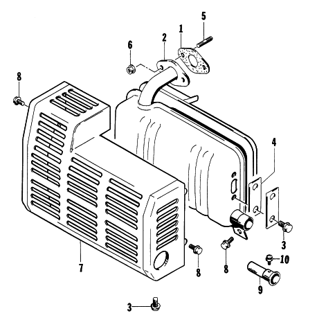 Parts Diagram for Arctic Cat 1997 750G GENERATORS MUFFLER ASSEMBLY