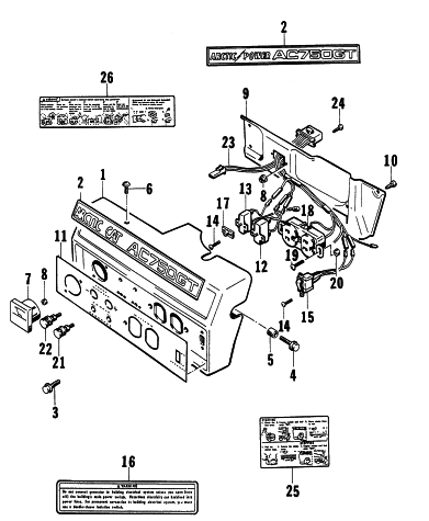 Parts Diagram for Arctic Cat 1997 750G GENERATORS CONTROL PANEL ASSEMBLY