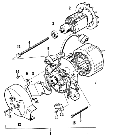 Parts Diagram for Arctic Cat 1997 750G GENERATORS GENERATOR ASSEMBLY