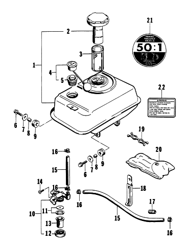 Parts Diagram for Arctic Cat 1997 750G GENERATORS FUEL TANK ASSEMBLY