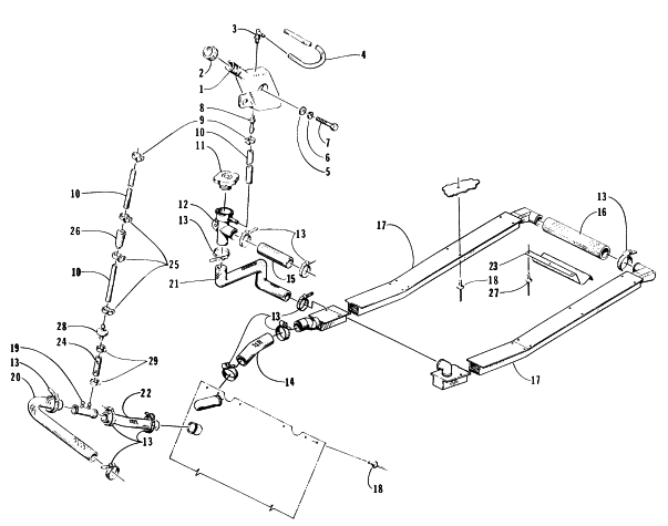 Parts Diagram for Arctic Cat 1996 ZR 440 SNOWMOBILE COOLING ASSEMBLY