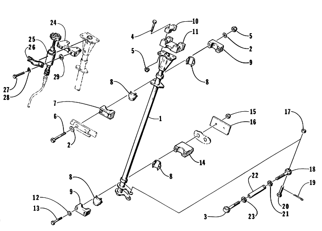 Parts Diagram for Arctic Cat 1996 ZR 440 SNOWMOBILE STEERING POST ASSEMBLY