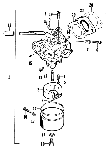 Parts Diagram for Arctic Cat 1997 4000G2 GENERATORS CARBURETOR ASSEMBLY