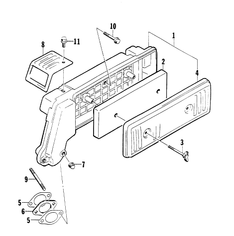 Parts Diagram for Arctic Cat 1997 4000G2 GENERATORS AIR CLEANER ASSEMBLY