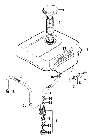 Parts Diagram for Arctic Cat 1997 4000G2 GENERATORS FUEL TANK ASSEMBLY