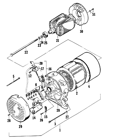 Parts Diagram for Arctic Cat 1997 4000G2 GENERATORS GENERATOR ASSEMBLY