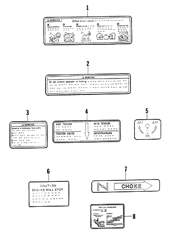 Parts Diagram for Arctic Cat 1997 4000G2 GENERATORS WARNING DECALS