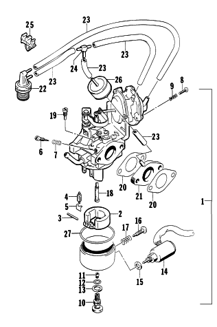 Parts Diagram for Arctic Cat 1997 4000GD GENERATORS CARBURETOR ASSEMBLY