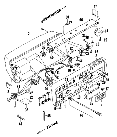 Parts Diagram for Arctic Cat 1997 4000GD GENERATORS CONTROL BOX ASSEMBLY