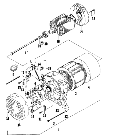 Parts Diagram for Arctic Cat 1997 4000GD GENERATORS GENERATOR ASSEMBLY