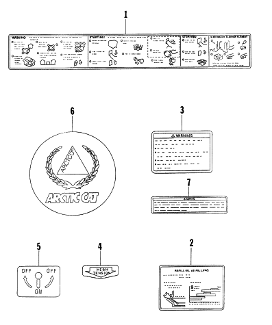 Parts Diagram for Arctic Cat 1997 4000GD GENERATORS WARNING DECALS