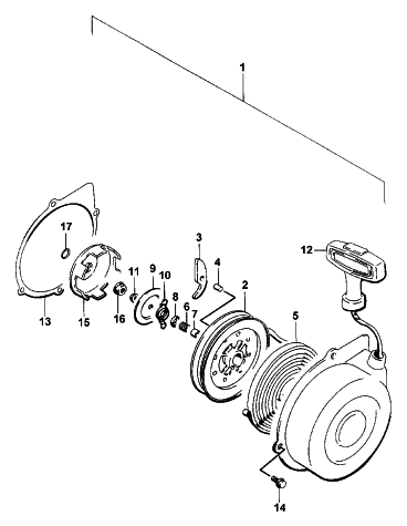 Parts Diagram for Arctic Cat 2000 500 4X4 () ATV RECOIL STARTER ASSEMBLY
