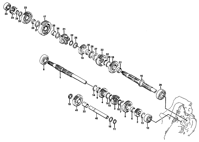 Parts Diagram for Arctic Cat 1997 2X4 ATV TRANSMISSION ASSEMBLY