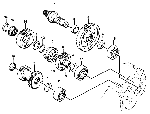 Parts Diagram for Arctic Cat 1998 454 4X4 ATV SECONDARY TRANSMISSION ASSEMBLY