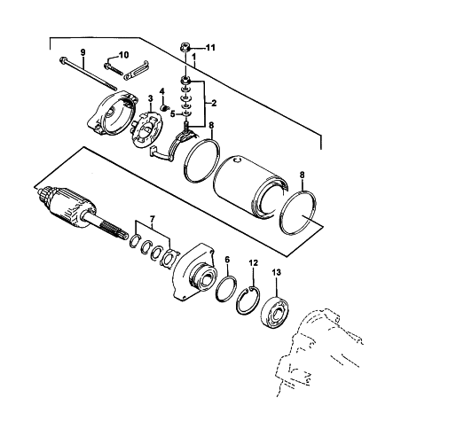 Parts Diagram for Arctic Cat 2000 400 2X4 ATV STARTER MOTOR ASSEMBLY