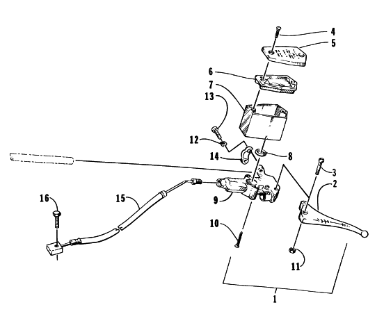 Parts Diagram for Arctic Cat 1997 4X4 ATV HYDRAULIC BRAKE CONTROL ASSEMBLY