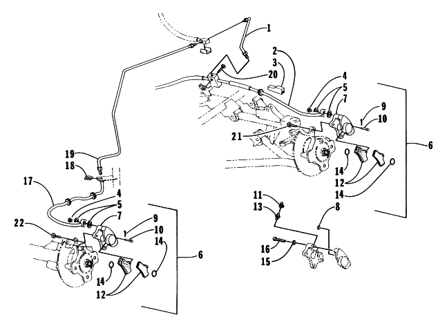 Parts Diagram for Arctic Cat 1996 BEARCAT 4X4 ATV HYDRAULIC BRAKE ASSEMBLY