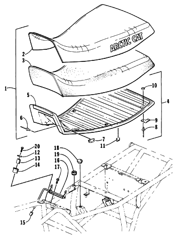 Parts Diagram for Arctic Cat 1997 4X4 ATV SEAT ASSEMBLY