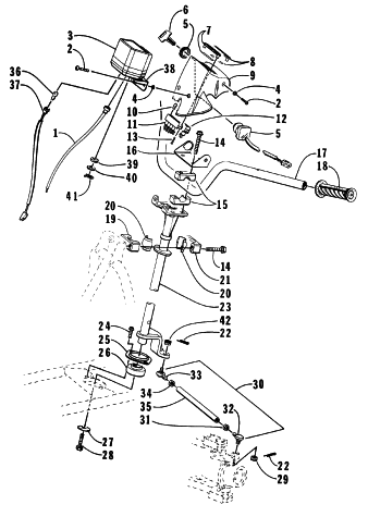Parts Diagram for Arctic Cat 1996 BEARCAT 4X4 ATV STEERING ASSEMBLY