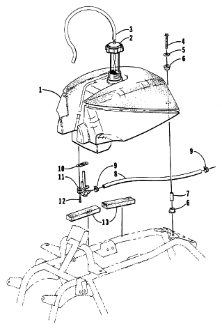 Parts Diagram for Arctic Cat 1998 454 2X4 ATV GAS TANK ASSEMBLY