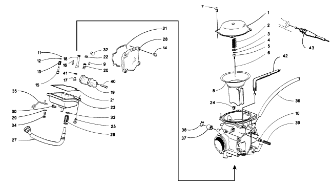 Parts Diagram for Arctic Cat 1997 4X4 ATV CARBURETOR