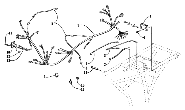 Parts Diagram for Arctic Cat 1996 BEARCAT 4X4 ATV WIRING HARNESS ASSEMBLY