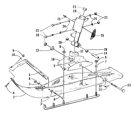 Parts Diagram for Arctic Cat 1997 POWDER SPECIAL EFI SNOWMOBILE SKI AND SPINDLE ASSEMBLY