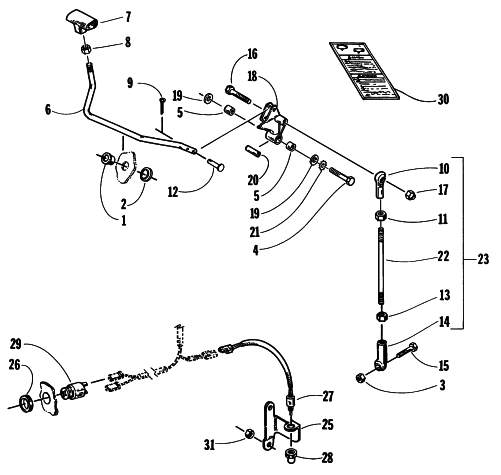 Parts Diagram for Arctic Cat 1997 Z 440 SNOWMOBILE REVERSE SHIFT LEVER ASSEMBLY