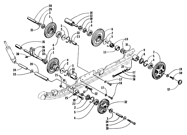 Parts Diagram for Arctic Cat 1997 THUNDERCAT SNOWMOBILE IDLER WHEEL ASSEMBLY