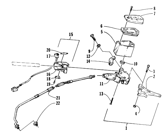 Parts Diagram for Arctic Cat 1997 THUNDERCAT SNOWMOBILE HYDRAULIC BRAKE CONTROL ASSEMBLY