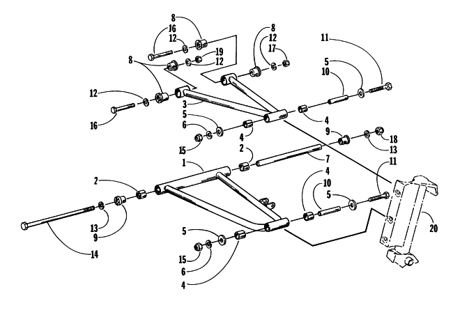 Parts Diagram for Arctic Cat 1997 THUNDERCAT MC SNOWMOBILE A-ARM ASSEMBLY