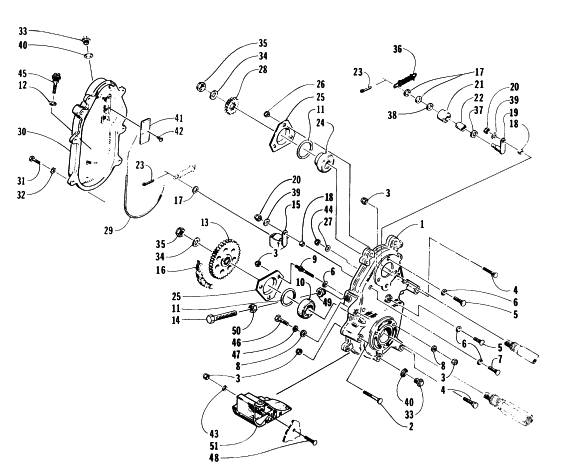 Parts Diagram for Arctic Cat 1997 Z 440 SNOWMOBILE DRIVE/DROPCASE ASSEMBLY