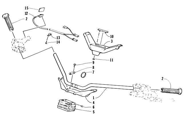 Parts Diagram for Arctic Cat 1997 POWDER SPECIAL EFI SNOWMOBILE HANDLEBAR ASSEMBLY